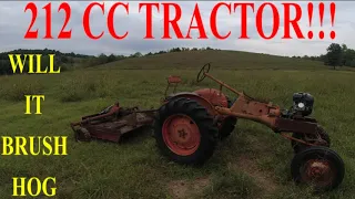 212cc tractor brush hog attempt!!!