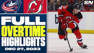 Columbus Blue Jackets at New Jersey Devils | FULL Overtime Highlights - December 27, 2023