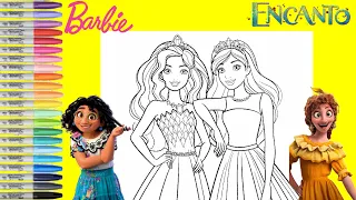 Barbie and Friends Makeover as Disney Encanto Mirabel and Pepa Coloring Book Pages