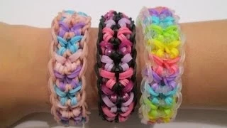 Rainbow Loom- How to make a Butterfly Confetti Bracelet (Original Design)