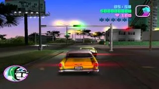 GTA Vice City - cruising in the yellow lowrider