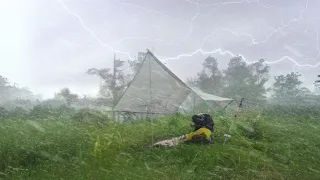 SUPER AMAZING❗⛈️ CAMPING IN HEAVY RAIN STORM AND THUNDER STORM - THIS IS CRAZY RAIN STORM