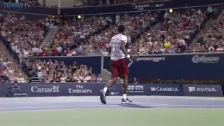 Incredible Gael Monfils Monfils slam dunk shot vs Djokovic | Rogers Cup Toronto 2016