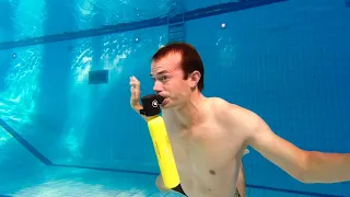 How far can you swim with a 0.5L scuba diving tank?  Baywatch diving tank test