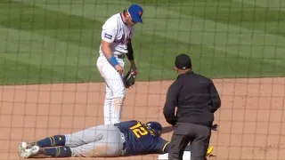 Benches Clear in Brewers Mets Game After Dangerous Slide