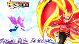 Sasuke FV (Path 4) VS Naruto Baryon (ReKit) Defense | Naruto X Boruto Ninja Voltage