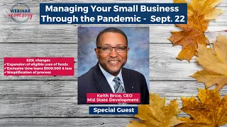 Managing Your Small Business Beyond the Pandemic with guest Keith Brice - Sept. 22