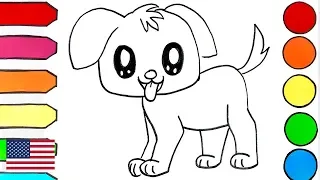 Glitter Toy Time How to Draw a Puppy Learn Art Coloring and Drawing for Kids Toddlers Coloring Page