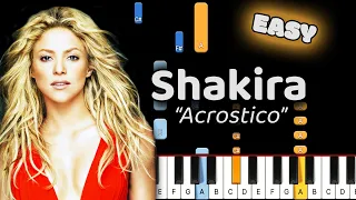 Shakira Acrostico Piano Tutorial! (Easy)