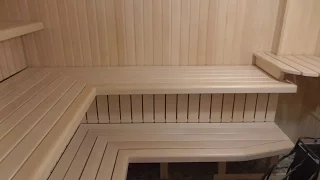Уникальный монтаж двухярусных полков в парной./Making a sauna