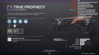 PSA: GLITCHED XUR IS SELLING GOD ROLL TRUE PROPHECY. GET IT BEFORE HE'S GONE!