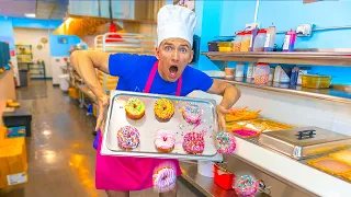 WORKING at a DONUT SHOP for 24 HOURS!! *I am the Boss*