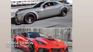 Dodge Demon(stock) VS Corvette ZR1 (stock)