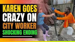 Karen Goes Crazy On Black City Worker. Shocking Ending