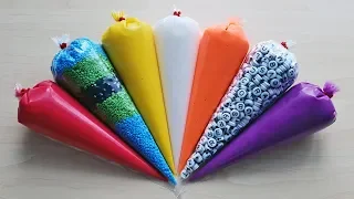 Making Slime Piping Bags 🧡 Satisfying Crunchy Slime ASMR #70