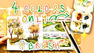 Painting LANDSCAPES with a LIMITED PALETTE / Watercolor with me! 🎨✨🤩