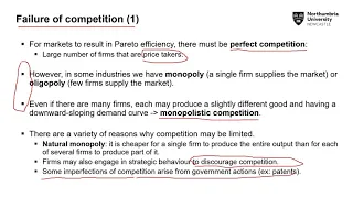 Lecture 3 - SM9628 - Market Failure and Public goods and publicly provided private goods (I)