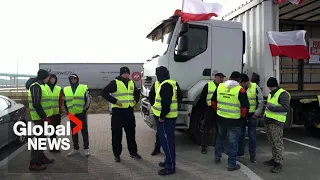 Polish farmers protest at Lithuanian border over Ukrainian grain