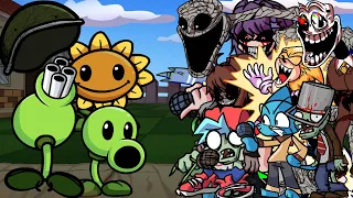 FNF Bloom N Brainz - Plants vs. Rappers But Different Characters Sing It🎵 Everyone(PVZ Mod/Zombies)