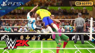 WWE 2K23 - Messi & Ronaldo vs. Neymar & Ronaldinho Tag Team Championship / PS5 (4K60)