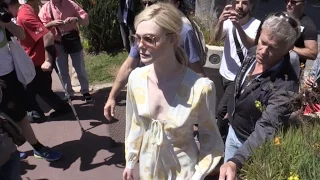 Elle Fanning walks on the croisette in Cannes