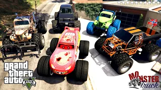 GTA 5 - Stealing Monster Truck with Franklin! ( GTA V Real Life Cars #30)