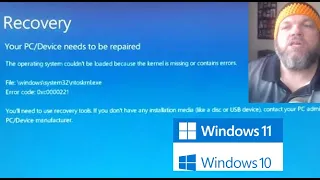 FIX 0xc0000221 Error Code RECOVERY Your PC/Device Needs to be Repaired Operating System Blue Screen