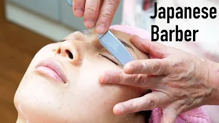 💈No Talking / Face Shave / Japanese Barber Shop / Female Barber / ASMR  / Bridal Shaving 💈