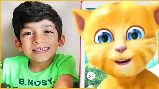 Talking Tom Plays with Jason on the Ipad, Funny Kids Reaction Gameplay
