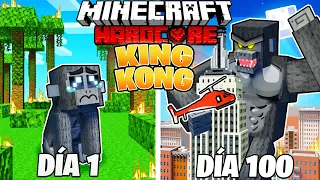 SOBREVIVÍ 100 DÍAS como KING KONG en MINECRAFT HARDCORE!