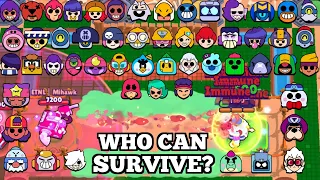 Who Can Survive 8-Bits Laser? All 54 Brawlers Test!