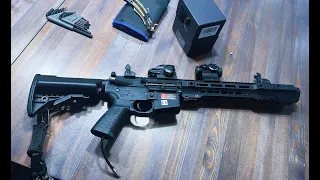 EMG / SAI Licensed AR-15 GRY HPA Training Rifle w/ JailBrake Muzzle UNBOXING/ REVIEW/ SHOOTING TEST