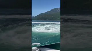 Driving boat around whirlpool (Devil’s Hole)