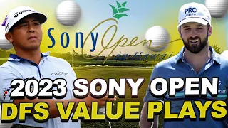 DFS Value Plays - 2023 Sony Open Top Draftkings Golf Plays Priced Under $8,000 by Gsluke DFS