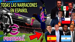 🤔CUAL ES LA MEJOR | Todas las Narraciones en español del nuevo efootball Pes 2022 Mobile