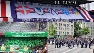 Austria & Rapid Choreo, Polizisten marschieren in Block & Sturm Fanmarsch (5.5. - 7.5.2023)