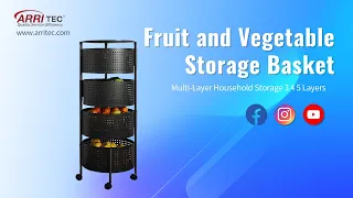 Arritec Kitchen Rotating Basket Storage Rack Fruit Vegetable Shelf 360 Degree Install OEM&ODM 202204