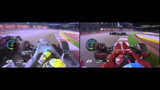 Rosberg and Alonso - Singapore 2013 Dual Onboard Replay