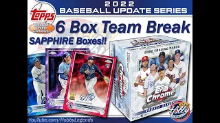 2022 Topps CHROME UPDATE SAPPHIRE 6 Box Team Break #20 eBay 07/03/23