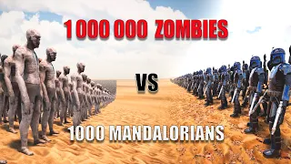 CAN 1000 MANDALORIANS DEFEAT 1,000,000 ZOMBIES? | Ultimate Epic Battle Simulator 2 | UEBS 2