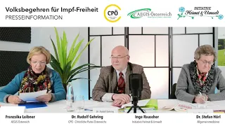 Volksbegehren für Impf-Freiheit - Presseinformation