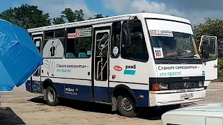 Поездка на автобусе БАЗ А079 Эталон по маршруту 107 г. Севастополь