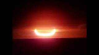 Bullhorns partial solar eclipse, sunrise June 10 2021, Bruce Peninsula Canada