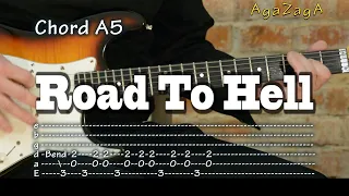 Road To Hell - guitar cover Tabs Chords, レッスン, como tocar, табулатуры