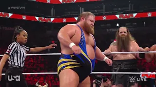 Street Profits, Ricochet & Braun Strowman vs Alpha Academy & Viking Raiders (1/2) - RAW 3/27/2023