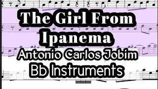 The Girl From Ipanema Tenor Soprano Clarinet Trumpet Sheet Music Backing Track Play Along Partitura