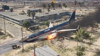 Trump's 757 Emergency Landing In Small Neighborhood After Pilot Fall Asleep | GTA 5