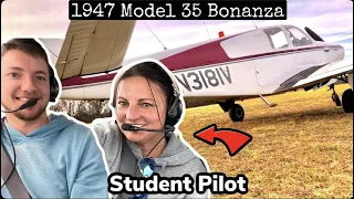 15 Hour Student Pilot Flies First Production Model Bonanza: 1947 Model 35
