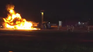 18-wheeler carrying around 8,800 gallons of unleaded fuel catches fire on North Freeway, HFD says