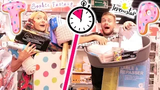 On achète tout ce qui commence par la lettre... - 10 min Challenge | Jeremstar VS Sophie Fantasy